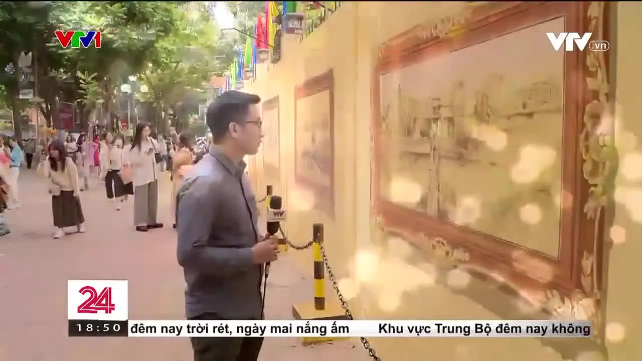 Hà Nội xưa trên bức tường tranh 3D phố Phan Đình Phùng